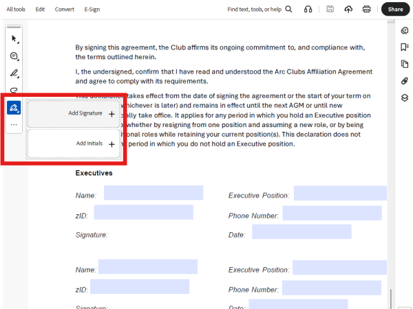 Add Your Signature or Initials